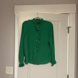 JCrew drapey cottage top kelly green